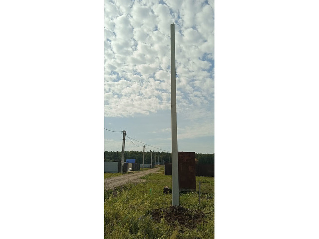 Установка столба ЛЭП подключение  220в 380в  - 3/12
