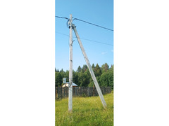 Установка столба ЛЭП подключение  220в 380в  / 10