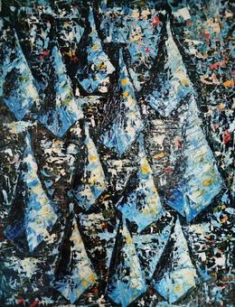 "Ночные яхты", интерьерная картина / 3