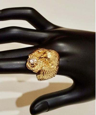 Кольцо“Сокол” золото 585,бриллиант,сапфиры - 8/8