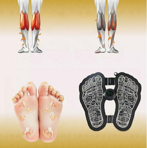 Складной EMS массажер ног. Миостимулятор нейромышечный - 4/8