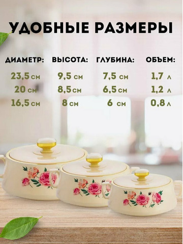 Набор термокастрюль с крышками для пикника "Красная роза" - 5/7