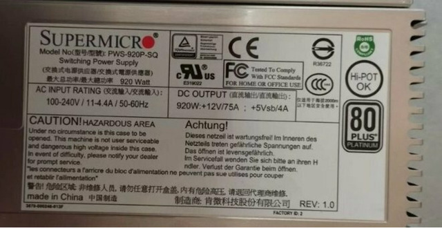 Supermicro PWS-920P-SQ 920W - 3/5