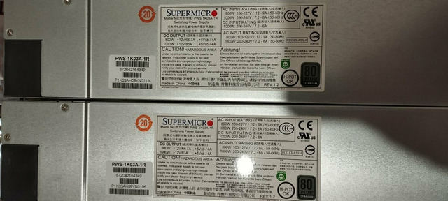 Supermicro PWS-1K03A-1R  80 Plus Titanium - 1/12