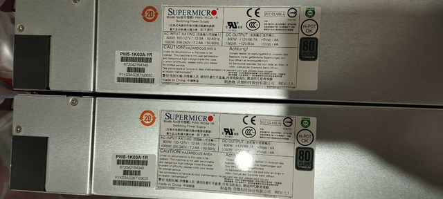 Supermicro PWS-1K03A-1R  80 Plus Titanium - 3/12