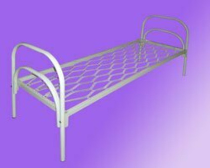 Металлические кровати одноярусные со сварной сеткой оптом