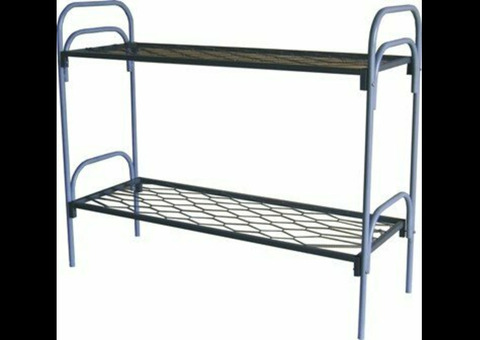 Кровати металлические двуспальные с ДСП спинками