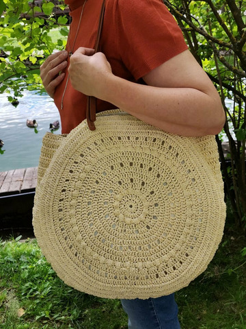 Сумка вязаная из рафии ручной работы - 2/2