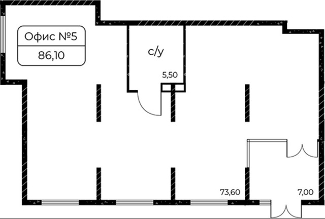 помещение S 86.1 кв.м - 2/3