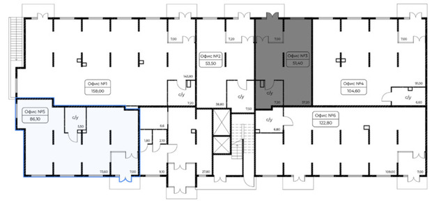 помещение S 86.1 кв.м - 3/3
