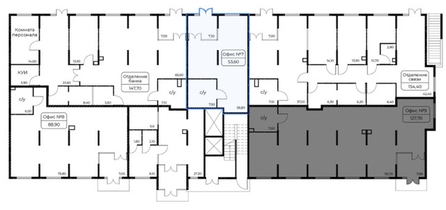 помещение S 53.6 кв.м - 2/4