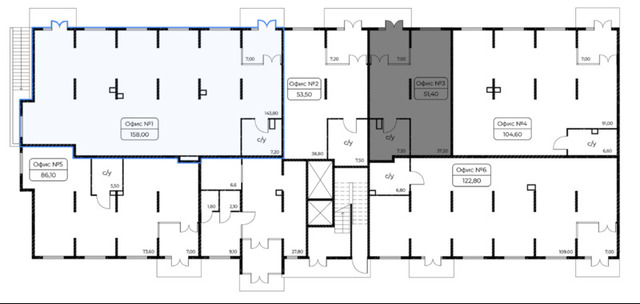 помещение S 158кв.м - 2/3