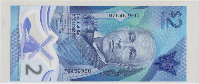 Барбадос , 2 доллара , 2022 г. , Unc .