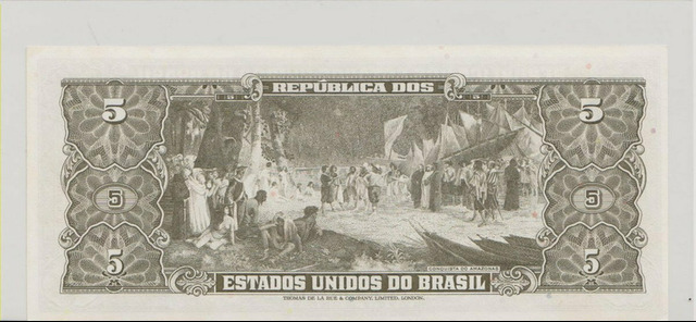 Бразилия , 5 крузейро , 1964 г. , Unc . - 2/2