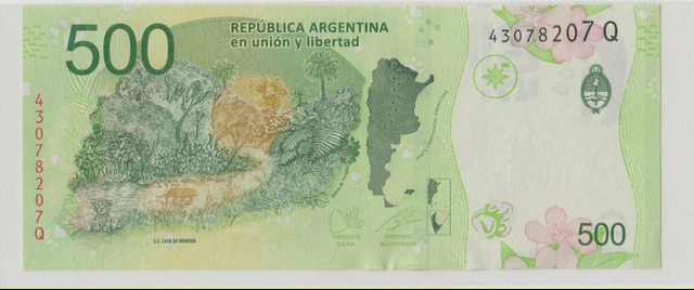 Аргентина , 500 песо , 2016 г. , Unc . - 2/2