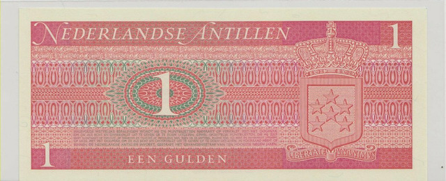 Нидерландские Антильские о-ва, 1 гульден, 1970 г., Unc . - 2/2