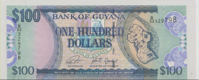 Гайана , 100 долларов , 2019 г. , Unc .