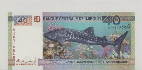 Джибути , 40 франков , 2017 г. , Unc .