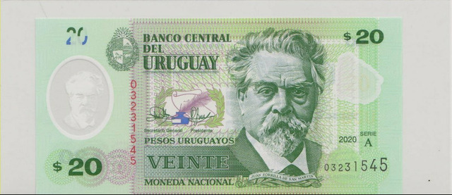 Уругвай , 20 песо , 2020 г. , Unc .