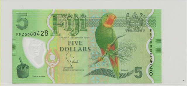 Фиджи , 5 долларов , 2012 г. , Unc .