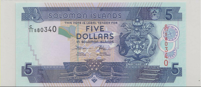 Соломоновы о-ва , 5 долларов , 2018 г. , Unc .