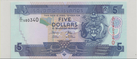 Соломоновы о-ва , 5 долларов , 2018 г. , Unc .