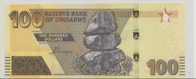 Зимбабве , 100 долларов , 2023 г. , Unc .