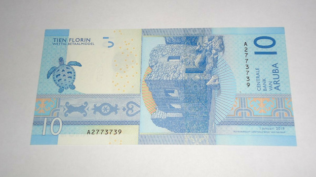Аруба , 10 флоринов , 2019 г. , Unc . - 2/2