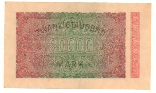 Германия , 20000 марок , 1923 г. , XF . - 2/2