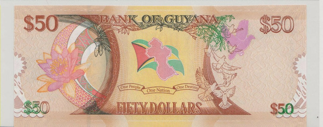 Гайана , 50 долларов , 2016 г. , Unc . - 2/2