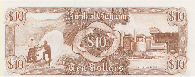 Гайана , 10 долларов , 1992 г. , Unc . - 2/2