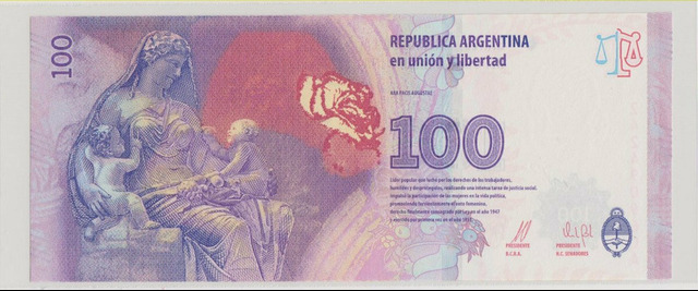 Аргентина , 100 песо , 2016-17 г. , Unc . - 2/2