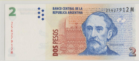 Аргентина , 2 песо , 2010 г. , Unc .