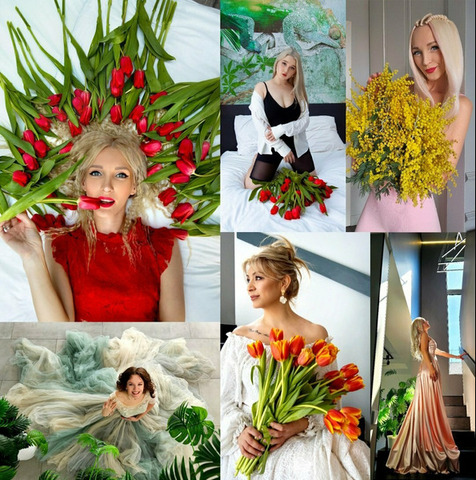 Фотосессия с живыми цветами и платьями - 2/12