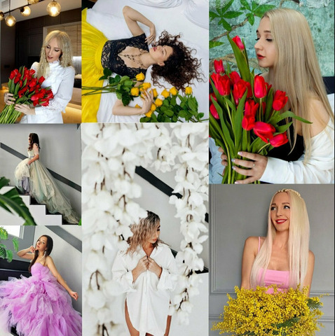 Фотосессия с живыми цветами и платьями - 3/12