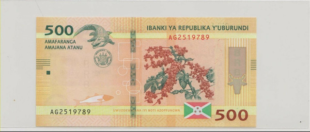 Бурунди , 500 франков , 2023 г. , Unc .