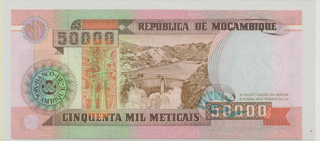 Мозамбик , 50000 метикалов , 1993 г. , Unc . - 2/2