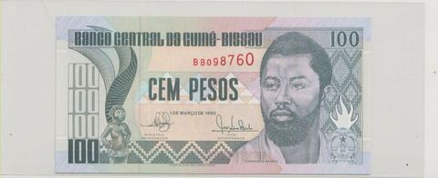 Гвинея-Бисау , 100 песо , 1990 г. , Unc .