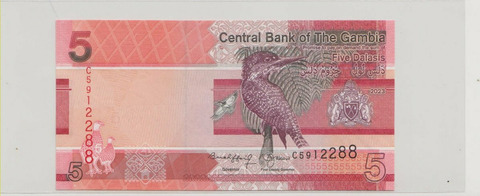 Гамбия , 5 даласи , 2023 г. , Unc .