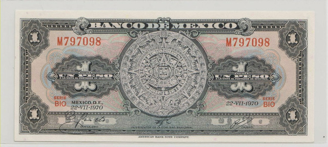 Мексика , 1 песо , 1970 г. , Unc .