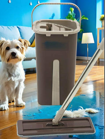 Швабра с отжимом и ведром 1 насадка