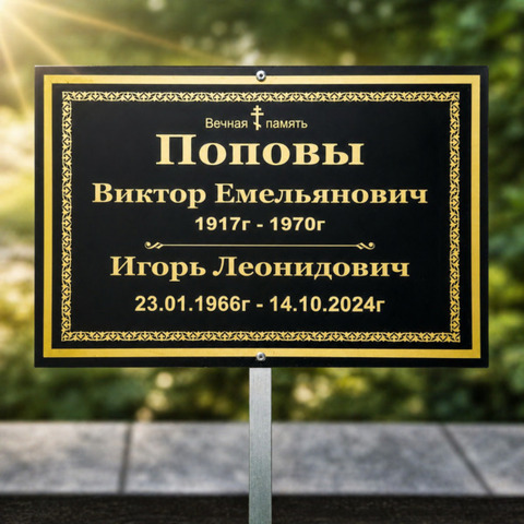 Табличка ритуальная на заказ